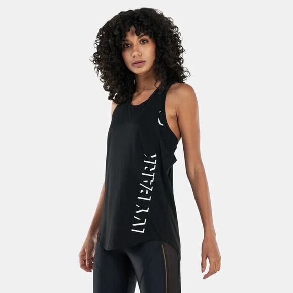 IVY PARK Tops - IVY PARK Tank Top Womens Large Shadow Logo Black White Oversized Shirt Deadstock
